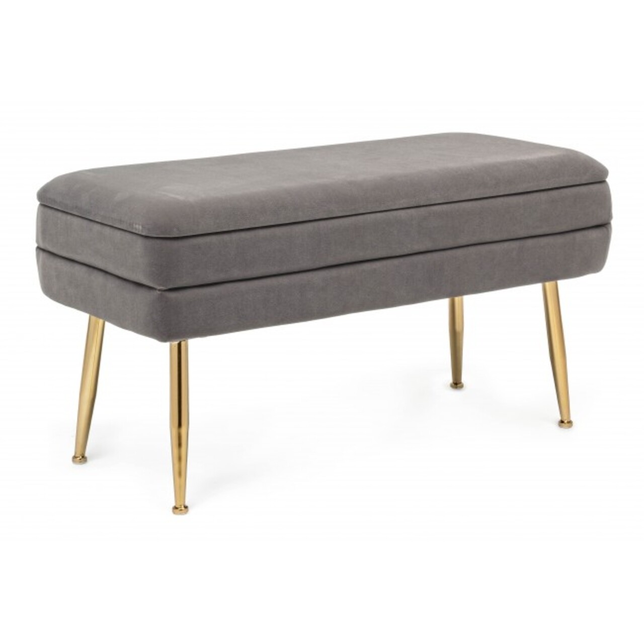 Bancheta cu spatiu pentru depozitare, Pavlina, Bizzotto, 79.5x37.5x42 cm, catifea, gri inchis - imagine 6